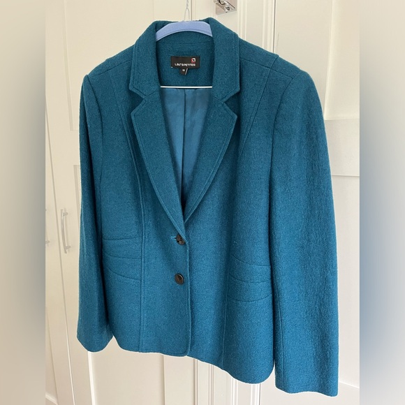 Laura Petites teal wool jacket, EUC - Picture 1 of 7